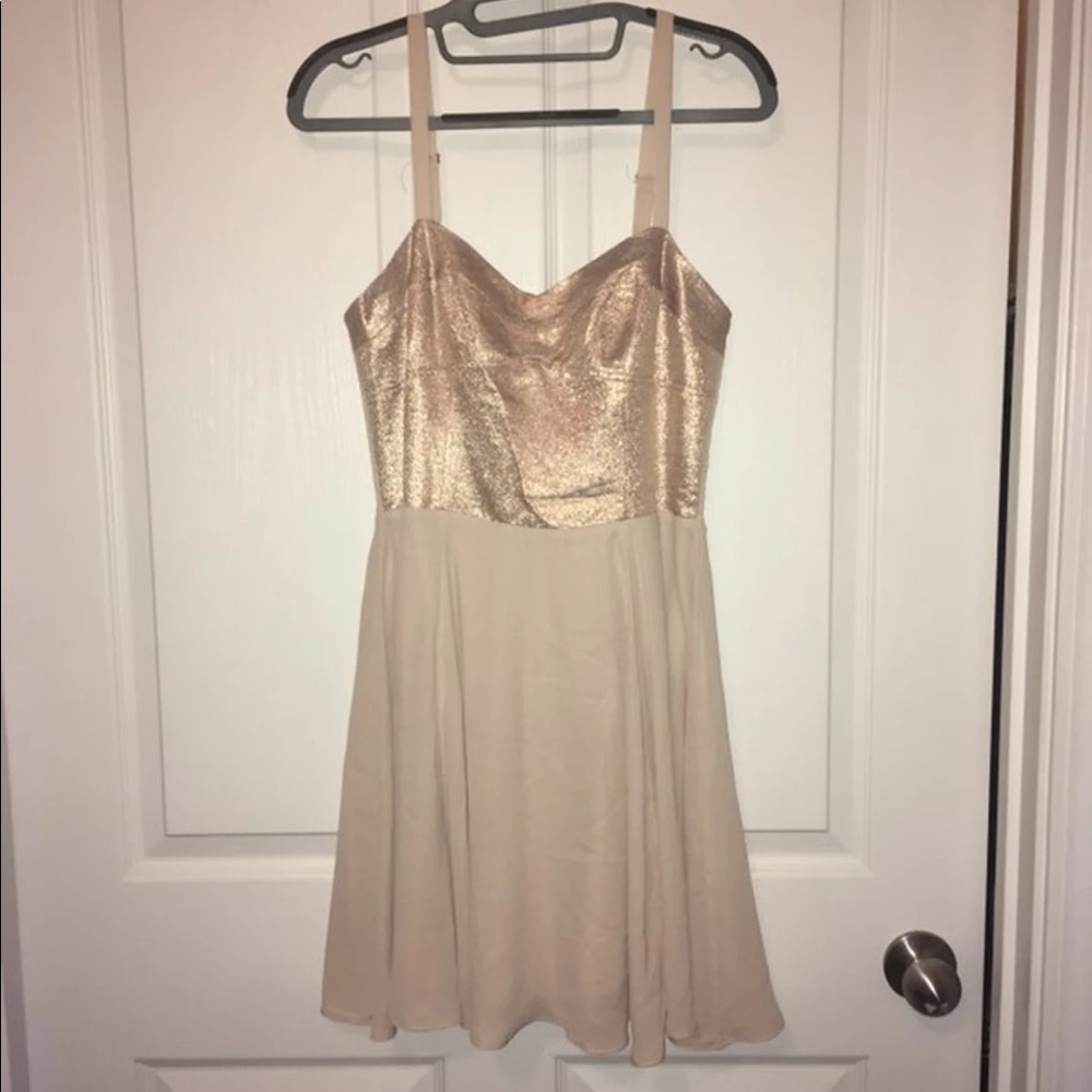 EXPRESS Champagne Gold Glittered Dress